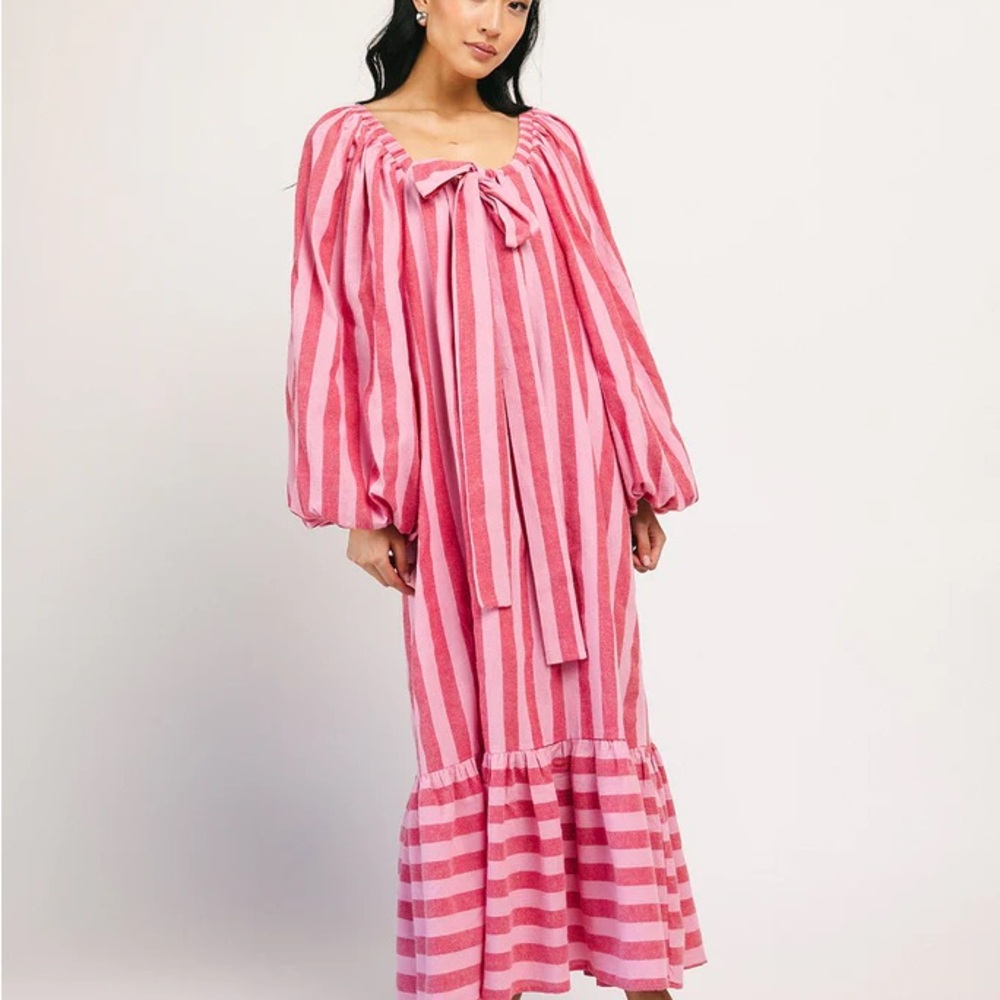 Pink Striped Maxi Dress